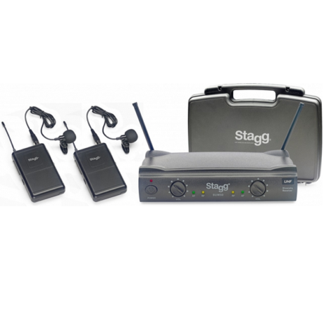 SISTEMA INALAMBRICO MICROFONO CORBATERO DOBLE STAGG SUW50LL
