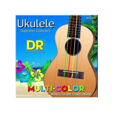 ENCORDADO DR UKELELE SOPRANO-CONCIERTO MULTICOLOR