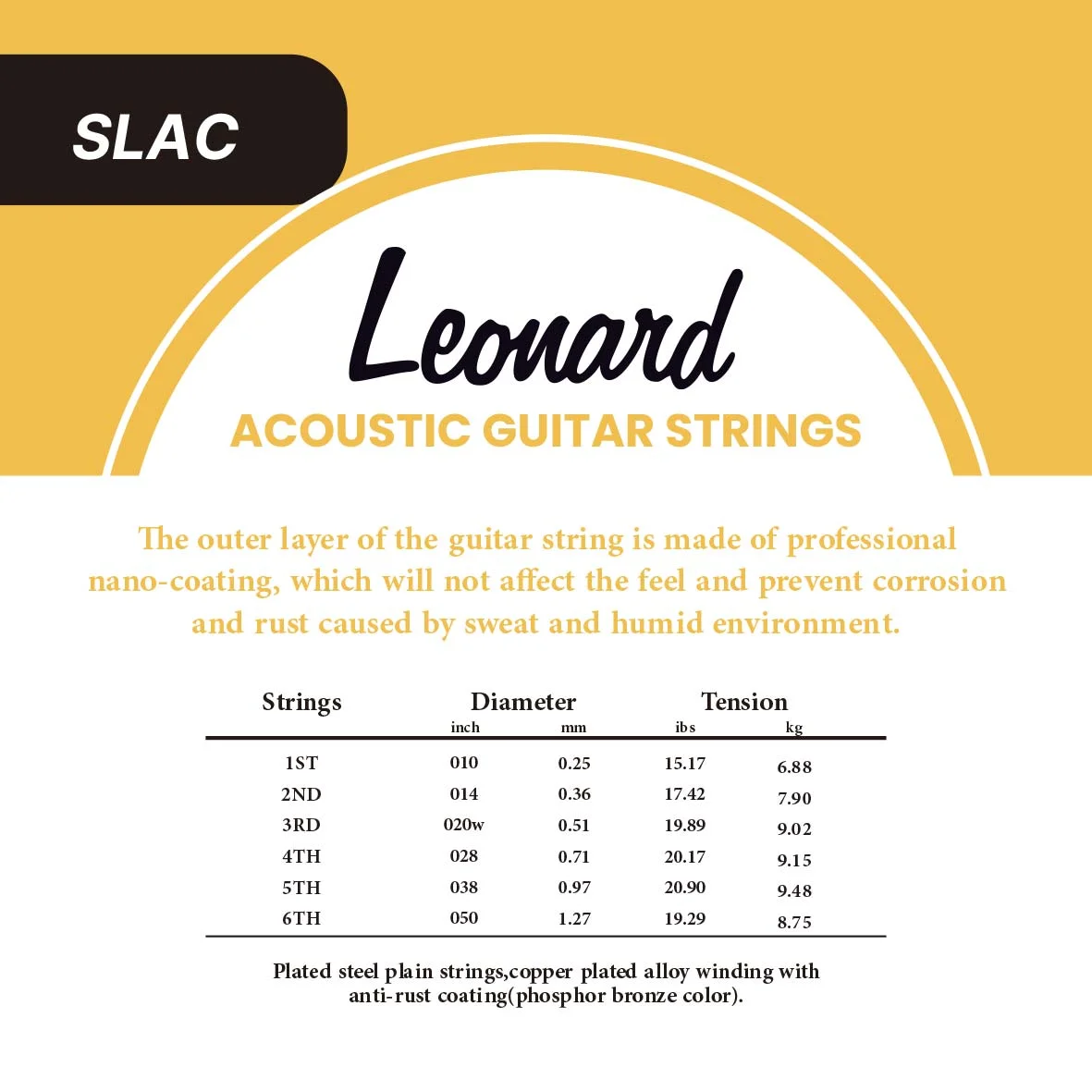 ENCORDADO ACUSTICA LEONARD SLAC BRONZE 010/048