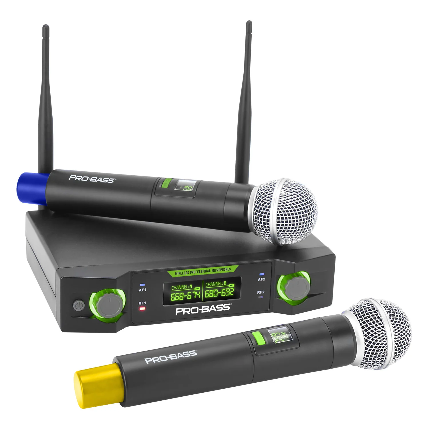 SISTEMA INALAMBRICO MICROFONO DOBLE PRO BASS