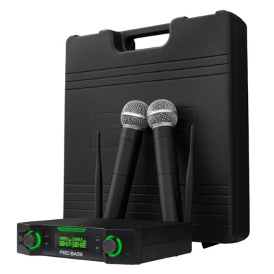 SISTEMA INALAMBRICO MICROFONO DOBLE PRO BASS