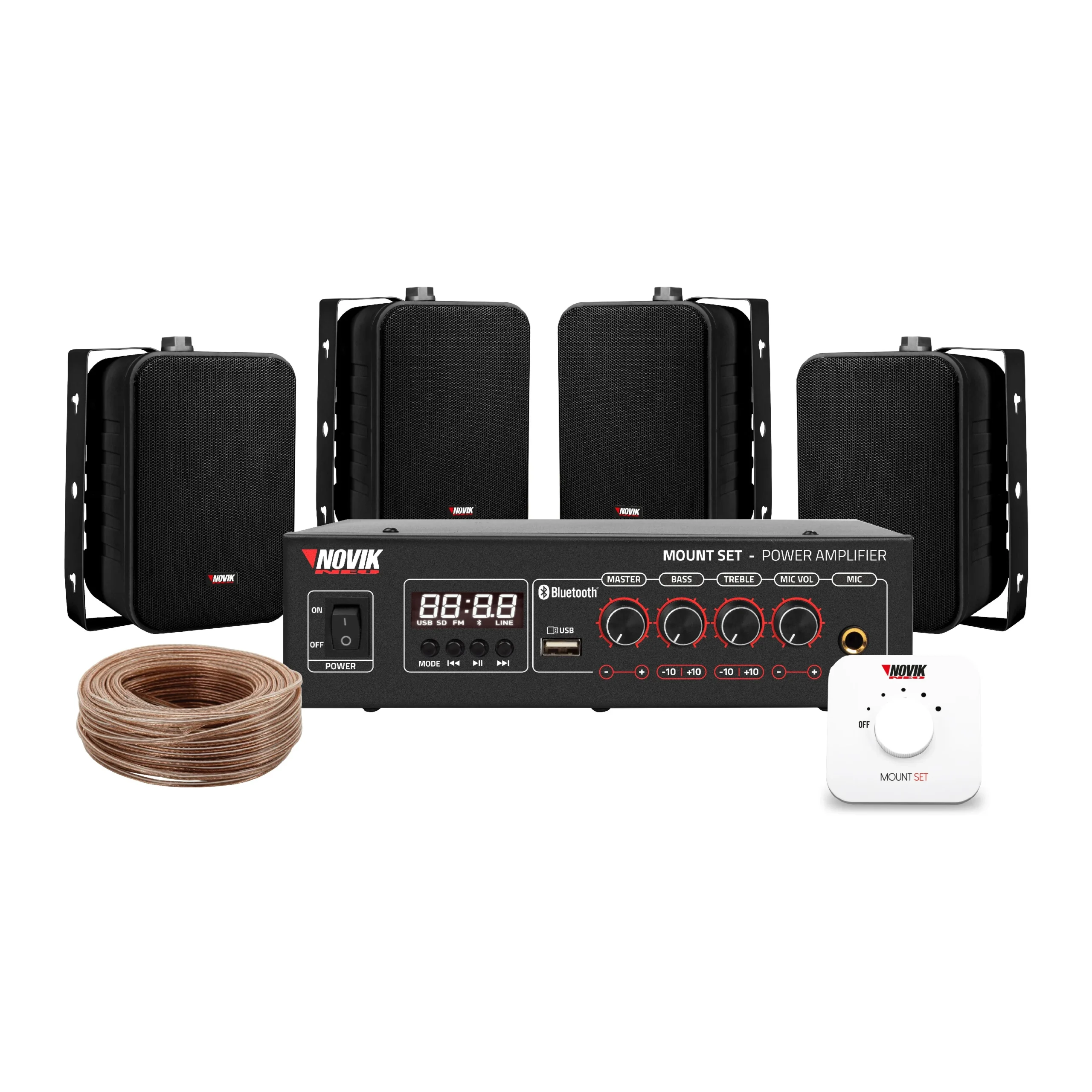 Sistema de sonido ambiental Novik Mount Set con 4 parlantes