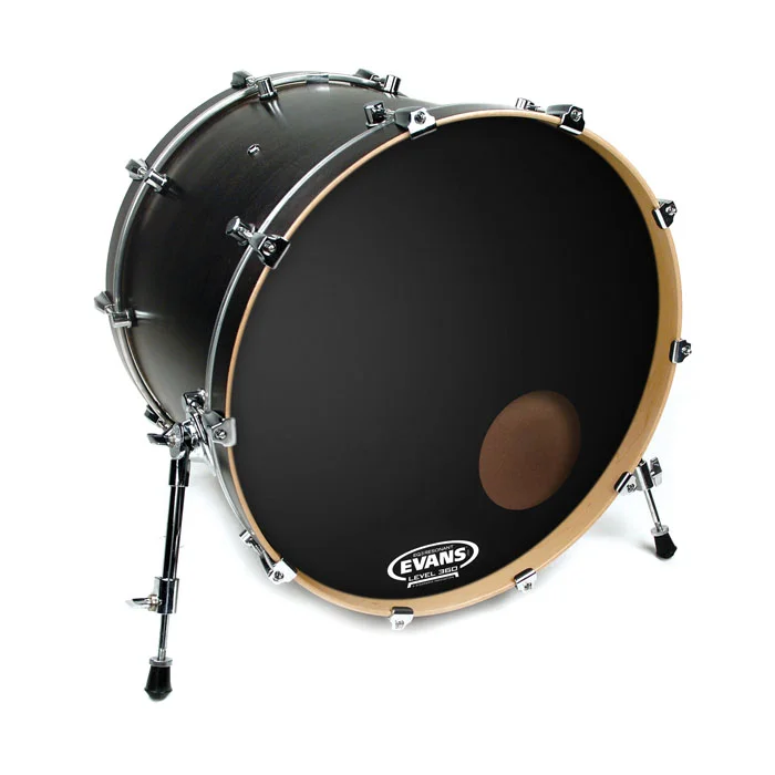 Parche resonante Evans EQ3 Black de 18" para bombo