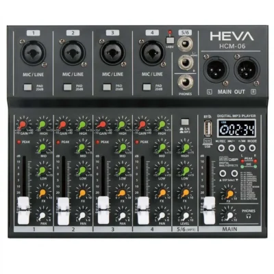 Consola mixer Heva HCM06 de 6 canales